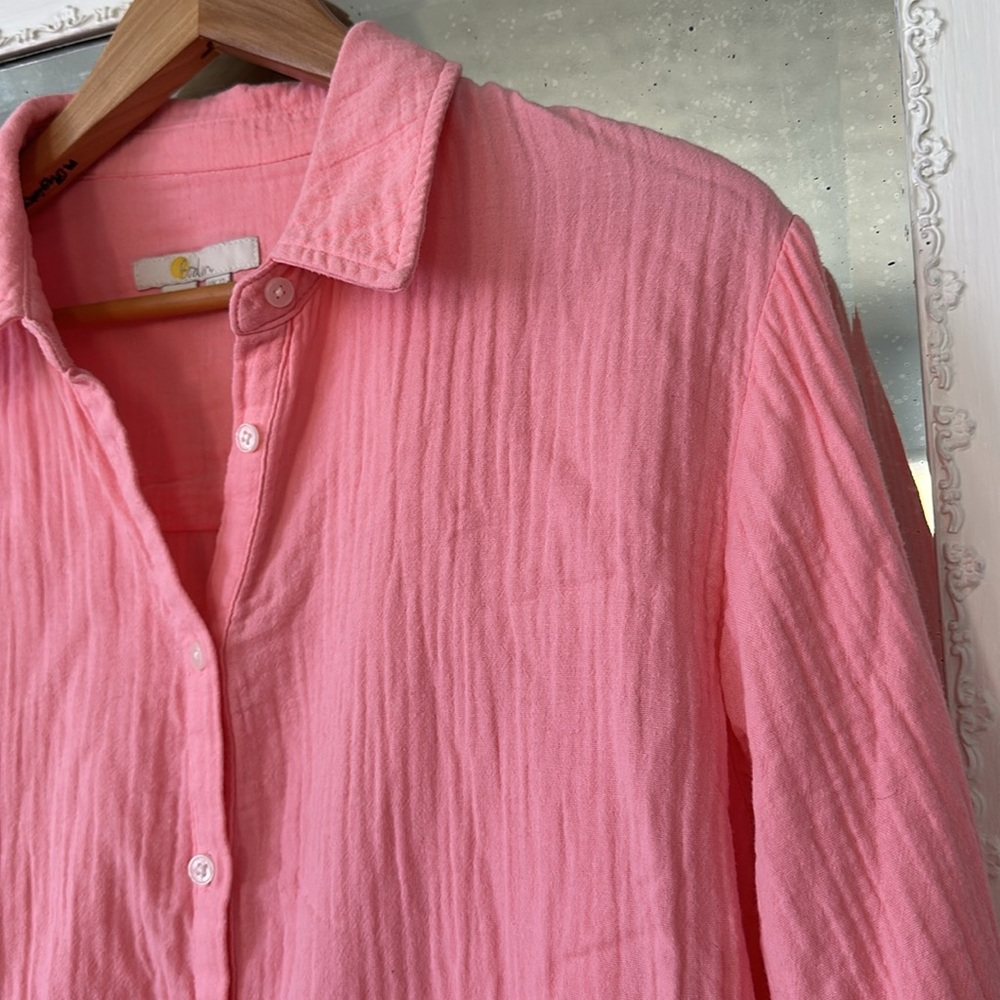 Boden Cotton Texture Shirt in Pink - Picture 4 of 10
